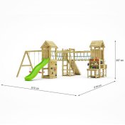 Fungoo Optimizer Parque infantil de madera con tobogá con columpios trepador y cocina infantil - 6