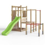 Fungoo Climbing Star 4 parque infantil de madera con tobogán, arenero y trepador - 1