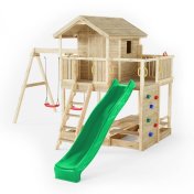 Casita de juegos de madera Fungoo Moonlight con tobogán y dos columpios - 2