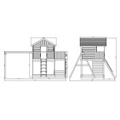 Casita de juegos de madera Fungoo Sunshine con tobogán y dos columpios XG-1 - 4
