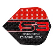 Plumas Harrows Darts Flights No6 Dimplex S3 Rojo - 3