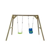 Columpio de madera cuadrada Masgames Xylo doble con Asiento de Bebé - 2