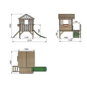 Casita infantil elevada de madera Masgames Lollipop blanca con tobogán - 2