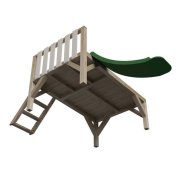 Casita infantil elevada de madera Masgames Lollipop blanca con tobogán - 5