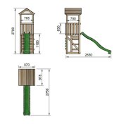 Parque infantil Masgames Carlit L con techo de madera - 2