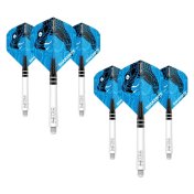 Combo Red Dragon Plumas Flights Snakebite Standard + Cañas Nitrotech Larga Blanco - 2