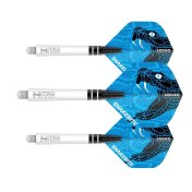Combo Red Dragon Plumas Flights Snakebite Standard + Cañas Nitrotech Larga Blanco - 3