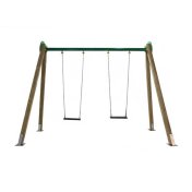 Columpio doble de madera Draco asientos planos Masgames Horeca - 1