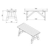 Mesa de madera Masgames Zurich con bancos con respaldo Vic - 6