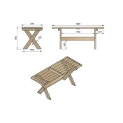 Mesa de madera Masgames Xerta con bancos con respaldo Vic - 5