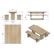 Mesa de picnic de madera Masgames Calella - 5