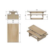 Mesa de picnic de madera Masgames Calella - 6