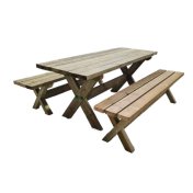 Mesa de madera con bancos independientes Masgames Xerta (con opción de color) - 2
