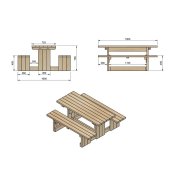 Mesa de picnic de madera Masgames Canet - 3