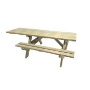 Mesa de picnic adaptada Masgames Lyon con madera para exterior - 2