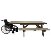 Mesa de picnic adaptada Masgames Lyon con madera para exterior - 1