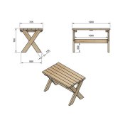 Mesa de madera exterior Masgames Xerta 120 cm - 4