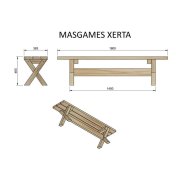 Banco de madera exterior Masgames Xerta 180 (con opción de color) - 5
