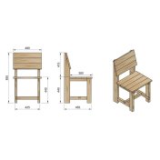 Set de 4 sillas de madera exterior Masgames Batea - 4