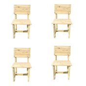 Set de 4 sillas de madera exterior Masgames Batea - 1