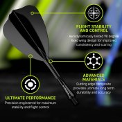 Plumas Winmau Darts Fusion Arrow Negro Intbetween 28-70mm - 5