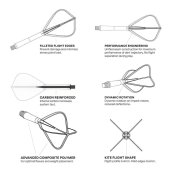 Plumas Shot Darts Deck System Kite Blanca - 4