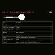 Dardos Bulls Darts DE Lightning Pink 80% 19gr - 7