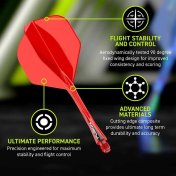 Plumas Winmau Darts Fusion Roja Intbetween 28-70mm N6 Shape - 3
