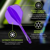 Plumas Winmau Darts Fusion Morado Intbetween 28-70mm N6 Shape - 3
