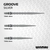 Punta Winmau Switch Point Groove Silver 30mm - 3