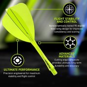 Plumas Winmau Darts Fusion Arrow Amarillo Transparente Medium 34-76mm - 5