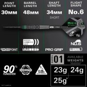 Dardos Target Darts Star Wars Tie Fighter 90% 25g Swiss Point - 6