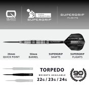 Dardos Harrows Supergrip Torpedo Quick Point 90% 24g Punta de Acero - 3
