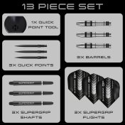 Dardos Harrows Supergrip Bomb Quick Point 90% 25g Punta de Acero - 4