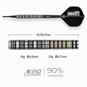 Dardos One80 Boris Koltsov Signature Dart Softip 18g 90%  - 2
