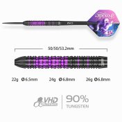 Dardos One80 Foxide F1 Steeltip 22g 90%  - 2