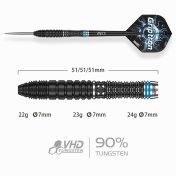Dardos One80 Griptron GT2 Steeltip 22g 90%  - 2