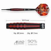 Dardos One80 Vaelkris V05 Softip 18g 90%  - 2