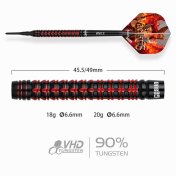 Dardos One80 Vaelkris V06 Softip 18g 90%  - 2