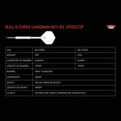 Dardos Bulls Darts Chris Landman 90% E2 21g Steeltip - 6