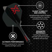 Plumas Winmau Darts Fusion Blade X Black Medium 34-76mm N2 - 5