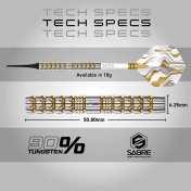 Dardos Red Dragon Paradym Gold Parallel 90% 20g - 3