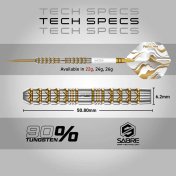 Dardos Red Dragon Paradym Gold Parallel 90% 22g - 3