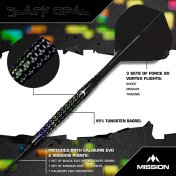 Dardos Mission Black Opal Darts 95% 20gr - 3