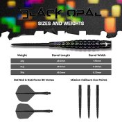 Dardos Mission Black Opal Darts 95% 20gr - 5