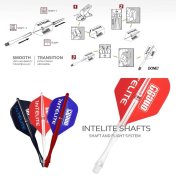 One80 Starter Pack Cañas Intelite Mediana Roja + Plumas Kite Negras + Aplicador - 3