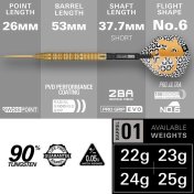 Dardos Target Darts Bolide Envy 01 22g 90% Swiss Point - 2