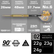 Dardos Target Darts Bolide Envy 02 22g 90% Swiss Point - 2