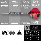 Dardos Target Stephen Bunting G5 Void Swiss Point 95% 18gr  - 3