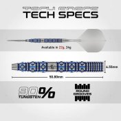 Dardos Winmau Lunaris Tapered 22g 90% Switch Point - 3